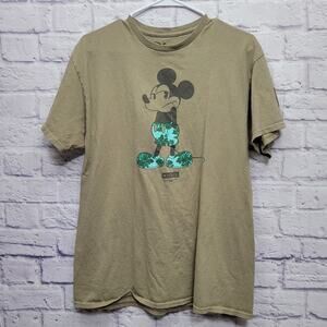 NEFF x Disney Collab Mickey Mouse Tshirt Sz L Tropical Floral Streetwear Grunge